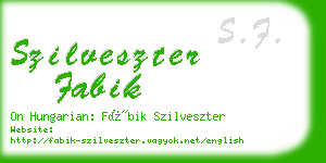 szilveszter fabik business card